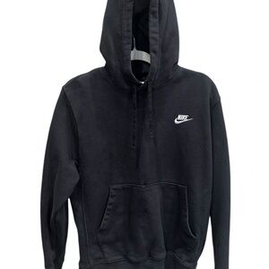 Nike Men's Black Hoodie with White Logo